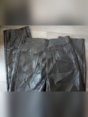 Wilfred Black Faux Leather Straight Leg Pants